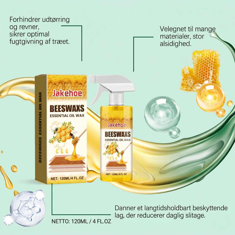TræGlans™ – Naturlig bivoks-spray til pleje og beskyttelse af træmøbler