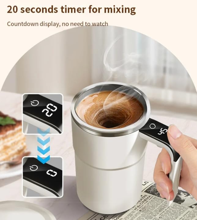 Stirra™ SmartMug - Selvomrørende krus med temperaturdisplay (380 ml)