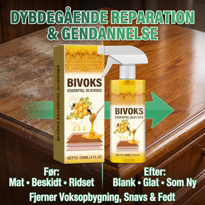 TræGlans™ – Naturlig bivoks-spray til pleje og beskyttelse af træmøbler