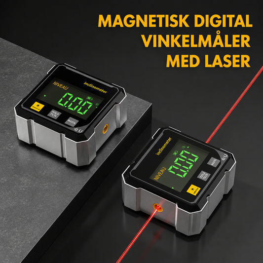 NordAngle™ ProLaser – Digital magnetisk vinkelmåler i aluminium